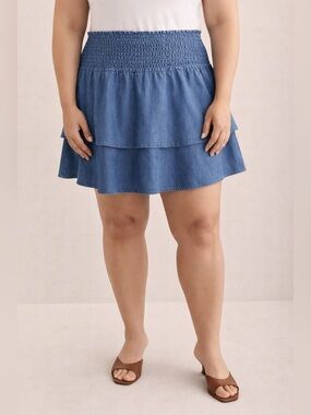 5/$25 NWT DC Jeans Tiered Layer Denim Skirt Size 4X